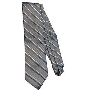 City of London men's blue & white striped silk tie.